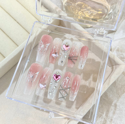 Nail enhancement stickers hollowed-out elegant butterfly stickers three-dimensional illusion laser butterfly